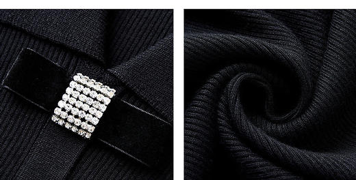 MAXRIENY黑色长袖翻领子复古露肩毛衫秋冬约会女（货号：MS85SW501） 商品图5