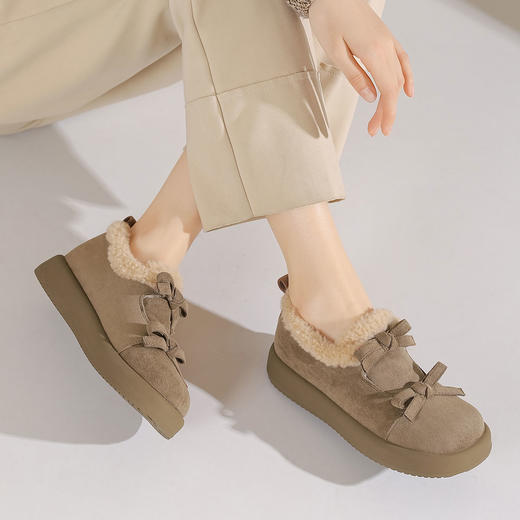 西村名物2024年冬季新款防滑厚底毛毛内里保暖短靴雪地靴T24DM48441 商品图3