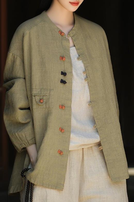 现货 臣禾	【棉麻新中式衬衫】 盘扣茶服对襟外套（71.5% 苎麻28.5% 棉）	JZ253011275 商品图5