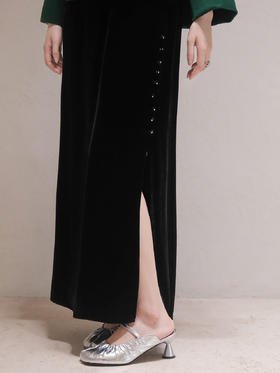 盛唐婧| 重磅真丝绒修身半身裙