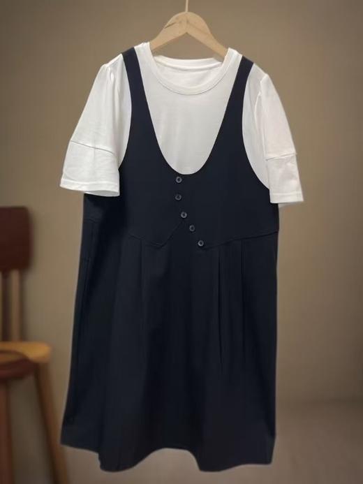 【秋新品】古泥7663假两件大码休闲连衣裙-喜出 商品图3