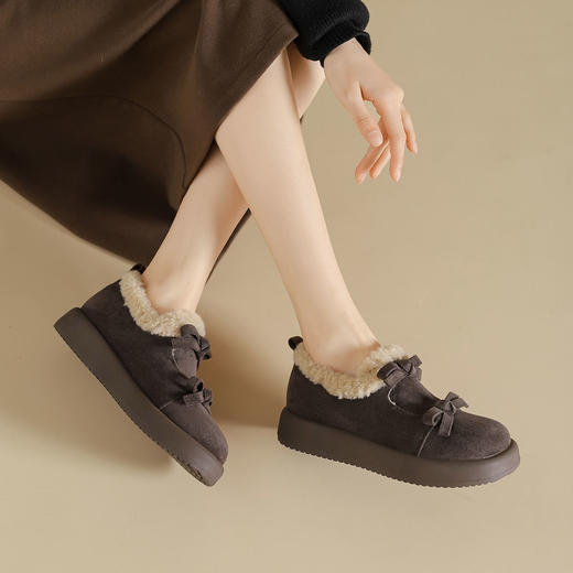 西村名物2024年冬季新款防滑厚底毛毛内里保暖短靴雪地靴T24DM48441 商品图6