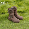 Safiya/索菲娅2025美拉德中筒绒面复古百搭休闲褶皱堆堆西部靴 SFD4116365 商品缩略图2
