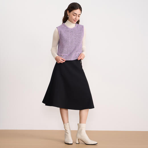 EITIE爱特爱紫色小香风时尚气质无袖上衣叠穿外搭25秋冬新款背心D2513905 商品图3