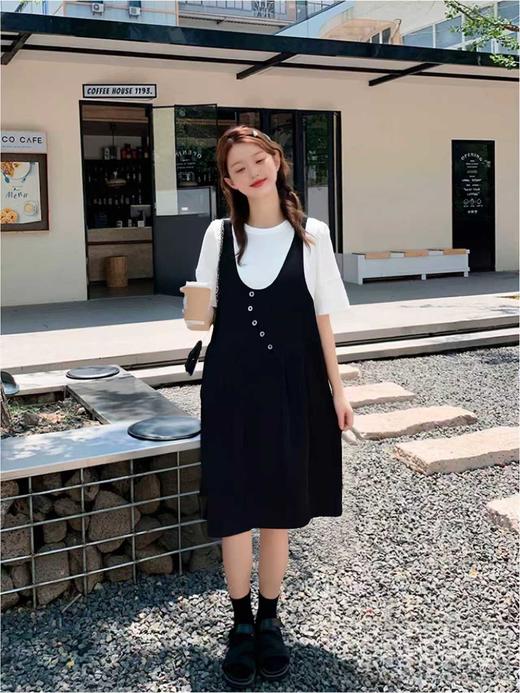 【秋新品】古泥7663假两件大码休闲连衣裙-喜出 商品图1