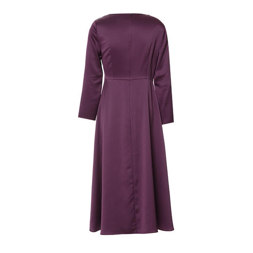 EITIE爱特爱圆领叠褶设计修身显瘦礼服连衣裙8377007 商品图3