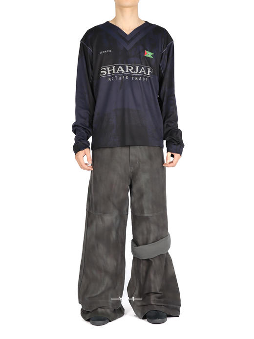 Printed Scrunch Layered Sailor Pants 商品图1