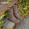 Safiya/索菲娅2025美拉德中筒绒面复古百搭休闲褶皱堆堆西部靴 SFD4116365 商品缩略图1
