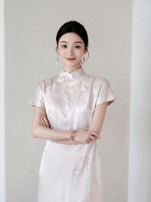 盛唐牡丹| 真丝织金翩翩飞舞旗袍裙 商品图1