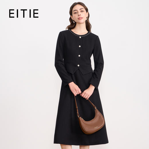 【温柔气质香风】EITIE爱特爱精致千金假两件连衣裙秋冬新款D2507909 商品图0