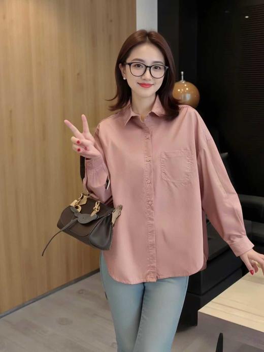 冰点价！仅限11.11！退货勿拍【秋新品】古泥品牌5912 100%棉粉色休闲长袖衬衫-喜出 商品图2