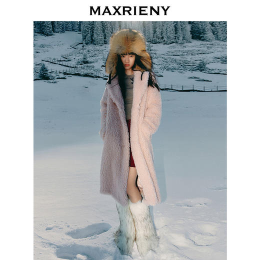 人造皮草 【冬日逸境-商场同款】MAXRIENY旷野轻暖环保皮草保暖大衣(货号:MC85CT757) 商品图1