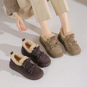 西村名物2024年冬季新款防滑厚底毛毛内里保暖短靴雪地靴T24DM48441