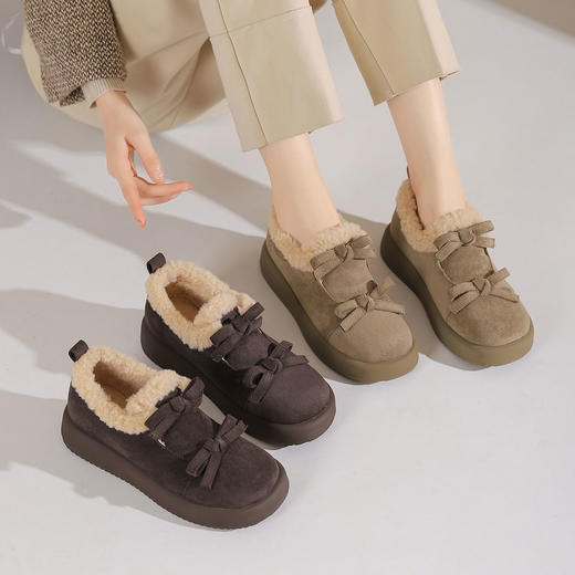 西村名物2024年冬季新款防滑厚底毛毛内里保暖短靴雪地靴T24DM48441 商品图0