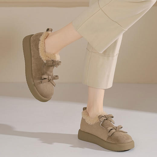 西村名物2024年冬季新款防滑厚底毛毛内里保暖短靴雪地靴T24DM48441 商品图2