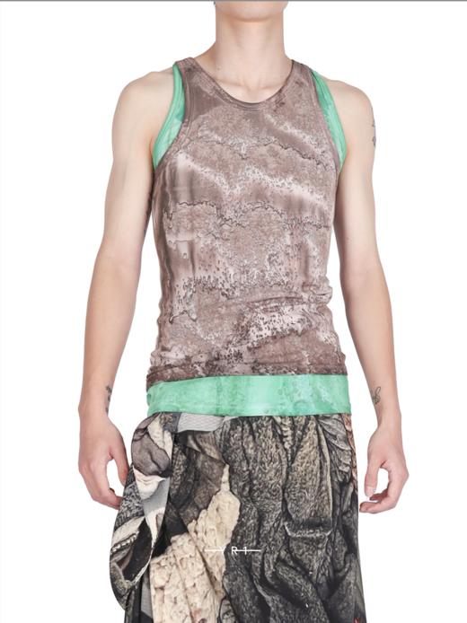 SERAPIS | 泥色/薄荷色棉质背心 商品图9