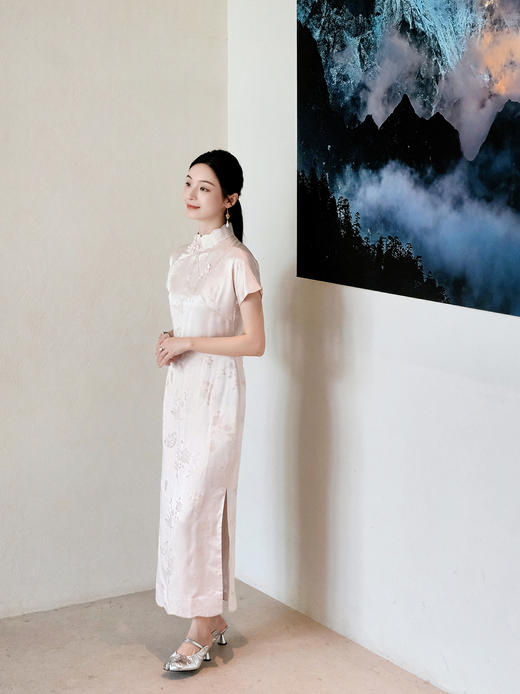 盛唐牡丹| 真丝织金翩翩飞舞旗袍裙 商品图7