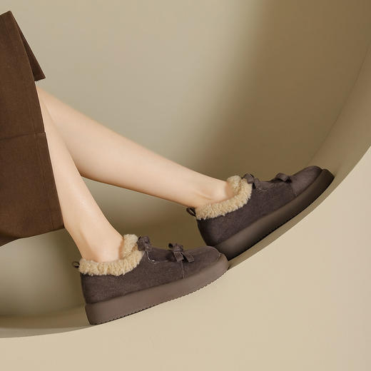 西村名物2024年冬季新款防滑厚底毛毛内里保暖短靴雪地靴T24DM48441 商品图1