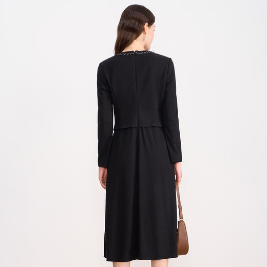 【温柔气质香风】EITIE爱特爱精致千金假两件连衣裙秋冬新款D2507909 商品图4