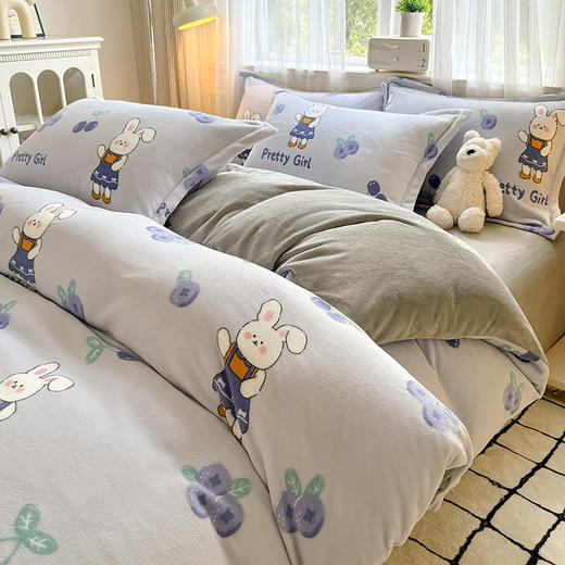 【换季出清】自然醒卡通A类小清新印花牛奶绒被套单件单独被罩加厚珊瑚绒冬QJ 商品图12