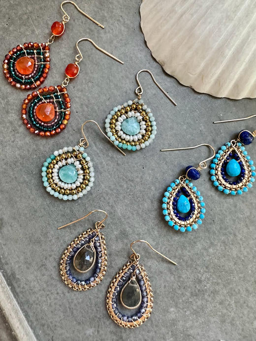 SpoiledBrat Jewelry戏剧系列 绿松石青金石耳环 商品图1