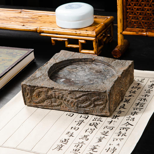 汉晋“龙纹”古砖制砚 商品图0