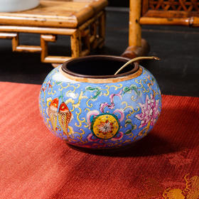 70年代北京国营厂制铜胎画珐琅水盂