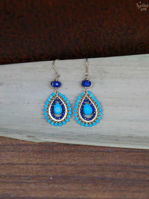 SpoiledBrat Jewelry戏剧系列 绿松石青金石耳环 商品图2