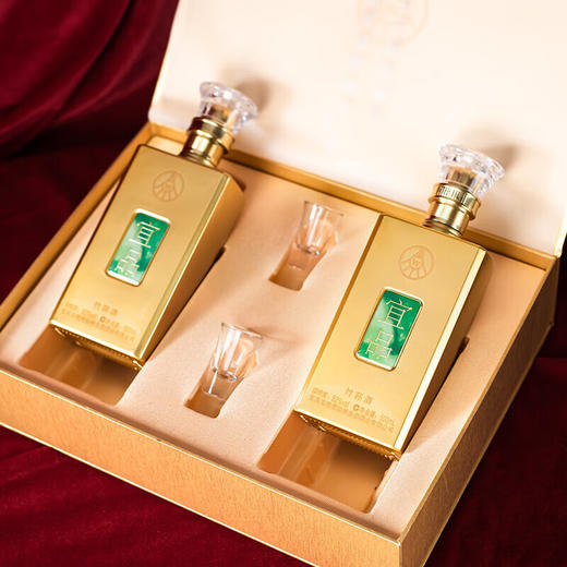 五粮液 岁月鎏金 金镶玉纪念酒 （双瓶礼盒装） 商品图0