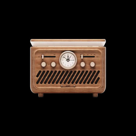 GOSIRY果子理 拾光宝盒八合一复古无线充助眠音箱-实木色 商品图3