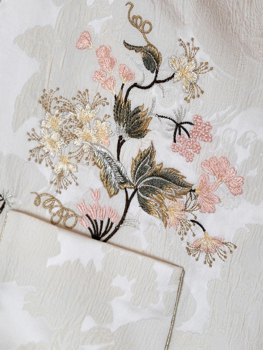 东方境X郭培| 提花拼丝绒刺绣棉马甲-白色 商品图7