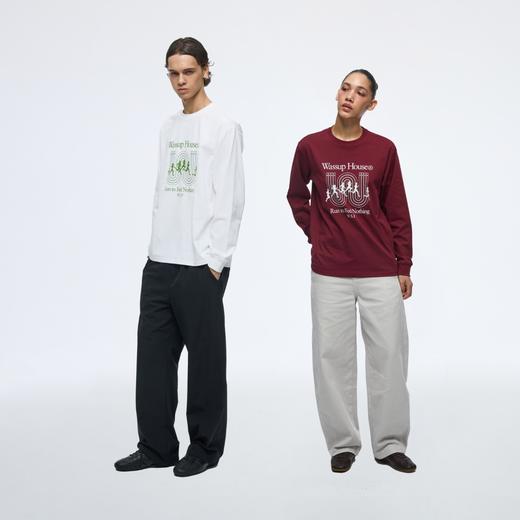 WassupHouse索罗娜运动跑步印花长袖T恤 商品图2