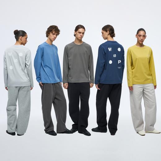 WassupHouse索罗娜运动简约几何印花长袖T恤 商品图2