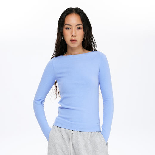 oneup一字领磨毛长袖 商品图2