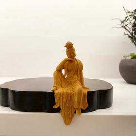 坐禅观音-不含底座°黄杨木摆件