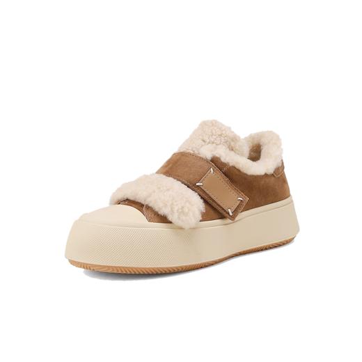 西村名物2024秋季新款时尚简约保暖加绒厚底毛毛鞋百搭休闲鞋女T24DM47971 商品图11