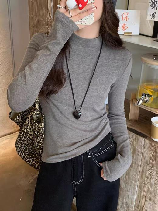 【自营】~王炸爆款 这也太好穿了吧！！半高领高级感打底衫02882-喜出 商品图0