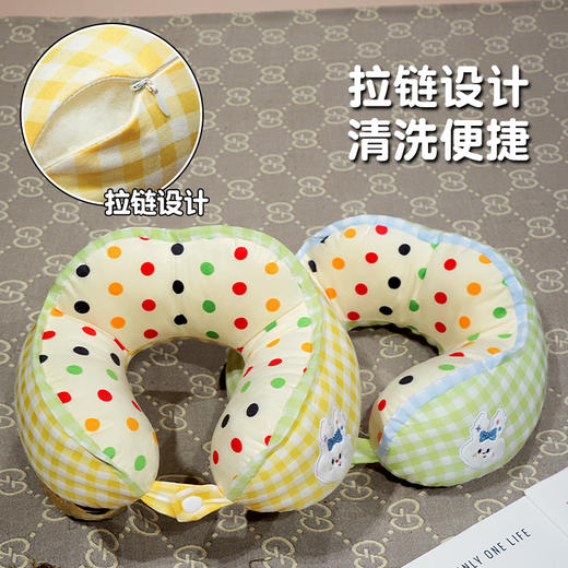 自然醒泡泡纱驼峰波点格子U型枕QYL 商品图5