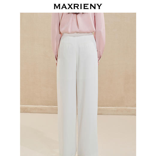MAXRIENY垂感直筒裤显瘦气质白色高腰时尚外穿休闲裤(货号:MS85PA518) 商品图4