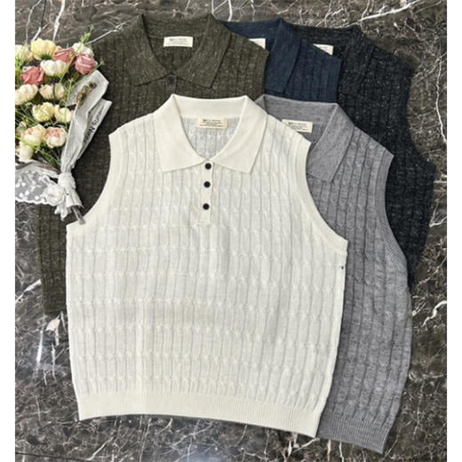 【预售7天】良木礼翻领背心（Q2584307F） 商品图0