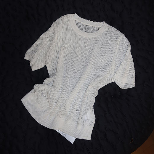 【预售7天】良木礼羊毛镂空短袖（Q2584128F） 商品图1