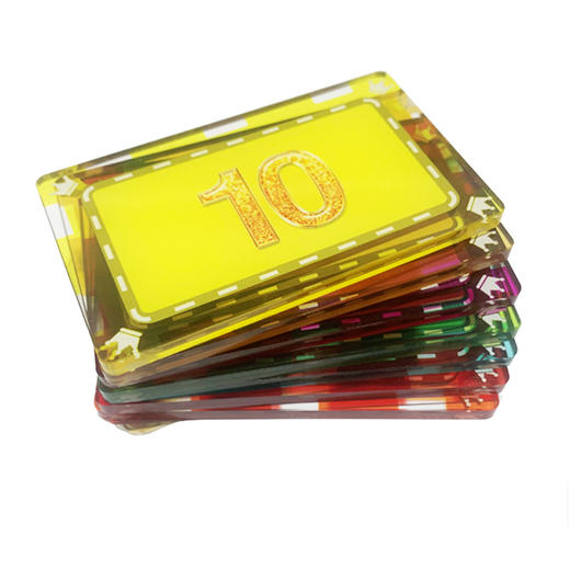 亚克力筹码牌方形多规格 棋牌室麻将馆德州扑克牌代币防水耐磨筹码45*75mm/个 商品图2