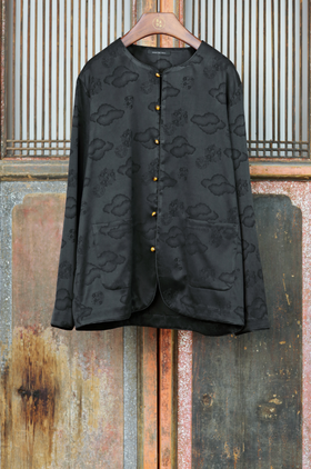盛唐牡丹 | 祥云纹香云纱男士对襟外套