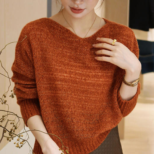 良木礼山羊绒一字领套衫（Q2584517） 商品图6