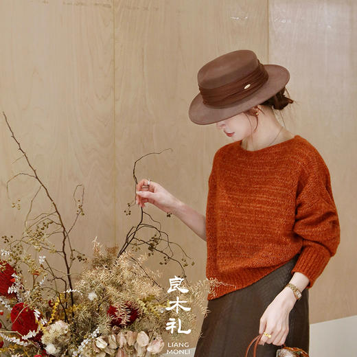 良木礼山羊绒一字领套衫（Q2584517） 商品图0