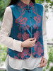 盛唐婧 | 轻奢新中式老缎提花对花对襟马甲-蓝色 商品缩略图2