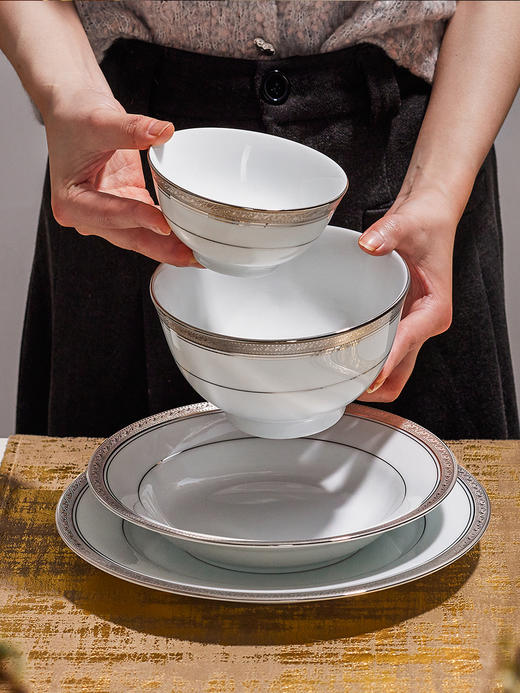 Noritake则武 CRESTWOOD私人会所高档餐具西餐餐盘餐厅专用盘子日本则武Crestood Platinu系列散件 商品图2