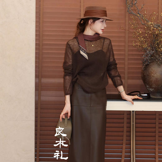 【预售7天】良木礼羊皮半裙(Q2591824) 商品图2