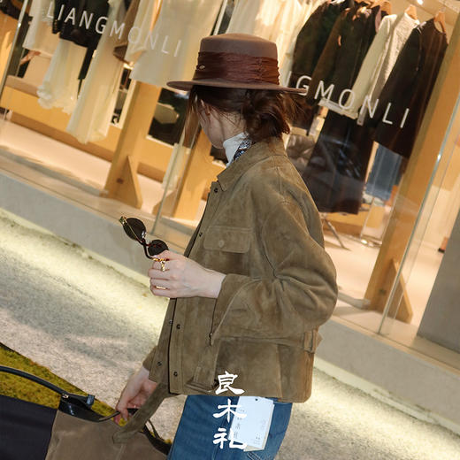 【预售7天】良木礼羊皮翻领外套（腰带）（Q2582112） 商品图2