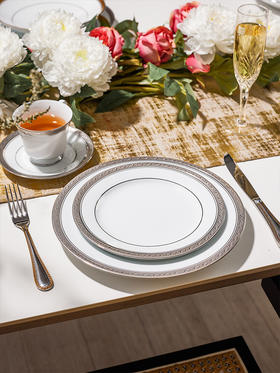Noritake则武 CRESTWOOD私人会所高档餐具西餐餐盘餐厅专用盘子日本则武Crestood Platinu系列散件